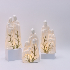 CERAMIC CHRISTIAN DECOR WITH LED LIGHT